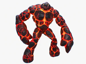 golem de magma ama&ntilde;ado Modelo 3D