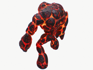 magma golem rigged 3D Модель