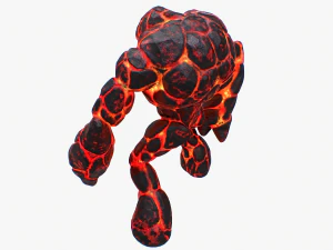golem de magma ama&ntilde;ado Modelo 3D