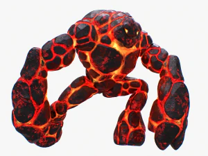 golem de magma ama&ntilde;ado Modelo 3D
