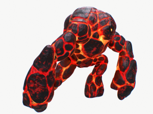 magma golem rigged 3D Модель