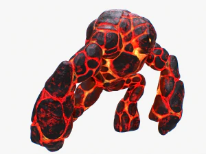 golem de magma ama&ntilde;ado Modelo 3D