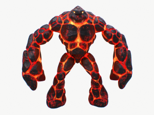 magma golem rigged 3D Модель