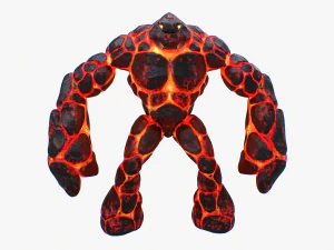 golem de magma ama&ntilde;ado Modelo 3D