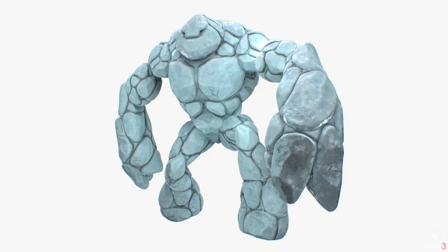 ice golem rigged 3D Model .c4d .max .obj .3ds .fbx .stl .blend 
