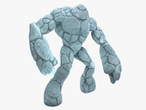 ice golem rigged 3D Model