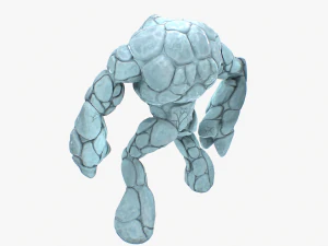 ice golem rigged 3D Model