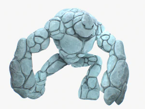 ice golem rigged 3D Model