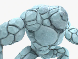 ice golem rigged 3D Model