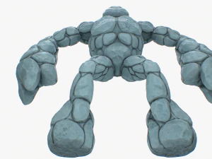 ice golem rigged 3D Model