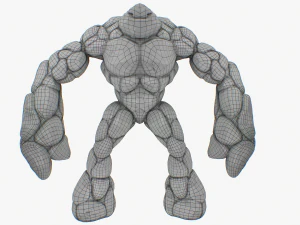 ice golem rigged 3D Model