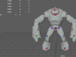 ice golem rigged 3D Model