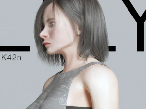 lily asian women full body 3D Model