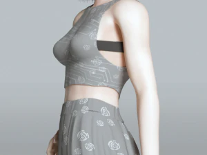 lily asian women full body 3D Model