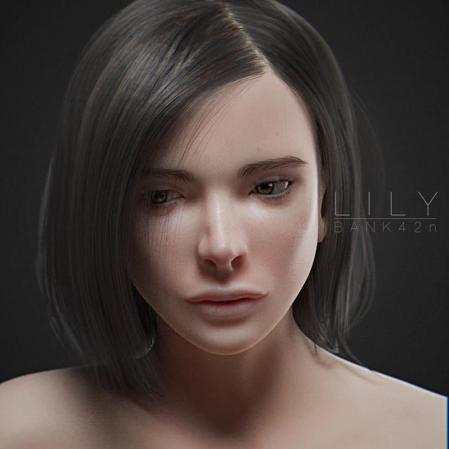 lily asian women full body 3D Model .c4d .max .obj .3ds .fbx .stl .blend 