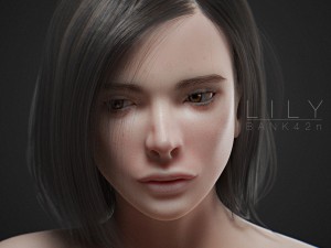 lily asian women full body 3D Model