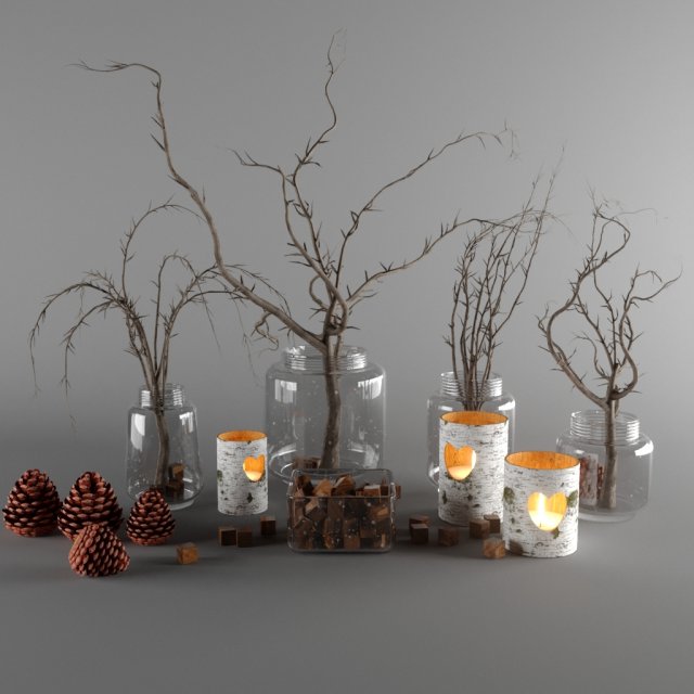 rustic decor set Model 3D .c4d .max .obj .3ds .fbx .stl .blend 