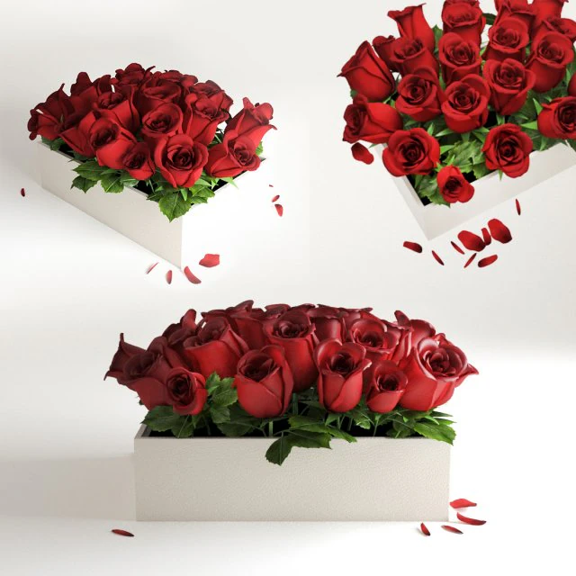 red flowerbox 3D Model .c4d .max .obj .3ds .fbx .stl .blend
