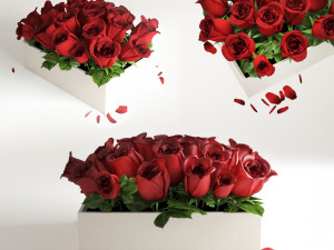 red flowerbox 3D-Modell