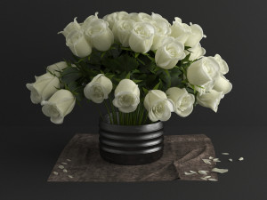 white rose Modello 3D