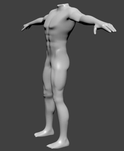 human basic complete male body 3D Model .c4d .max .obj .3ds .fbx .stl .blend 