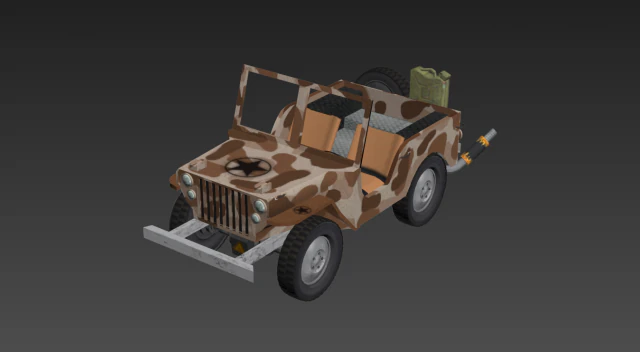 jeep willys Modelo 3D .c4d .max .obj .3ds .fbx .stl .blend 