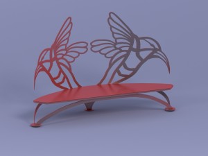 red bench 3D Модель
