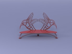 red bench 3D मॉडल