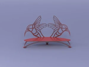 red bench 3D Model