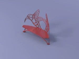 red bench 3D Model