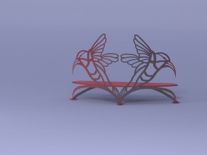 red bench 3D मॉडल