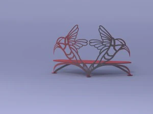 red bench 3D Model