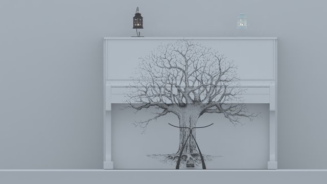 piano Modelo 3D .c4d .max .obj .3ds .fbx .stl .blend 