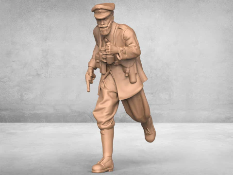 Soldado del ej&eacute;rcito corriendo Modelo de impresión 3D