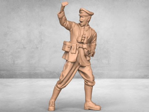 Attacking Army Officer 3D Print Model