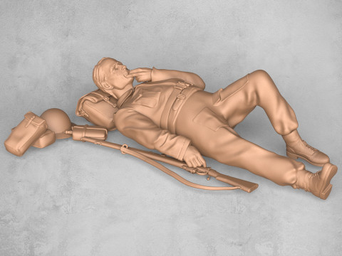 Resting Army Soldier 3D 프린트 모델