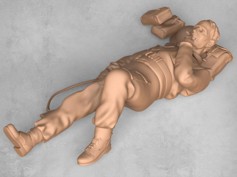 Resting Army Soldier Model do druku 3D