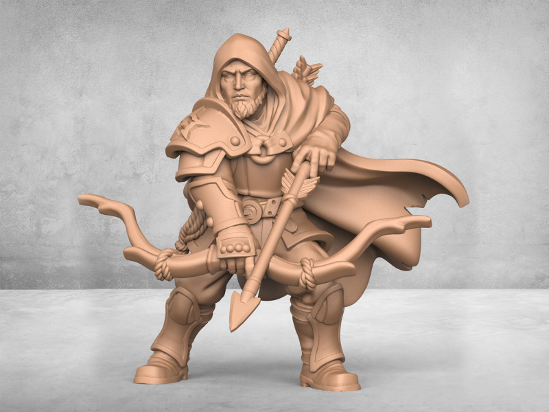 Ancient Archer Attacking Pose 3D 打印模型 .c4d .max .obj .3ds .fbx .stl .blend 