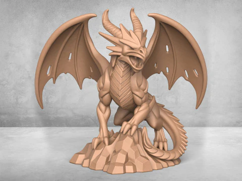 Скульптура дракона 3D Принт Модель