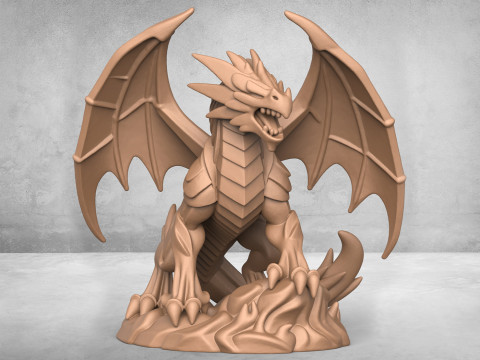 Medieval Dragon Statue Model do druku 3D