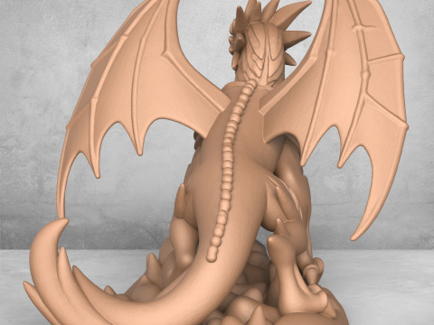 Medieval Dragon Statue 3D Print Model