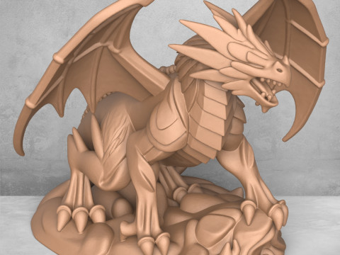 Medieval Dragon Statue 3D Print Model