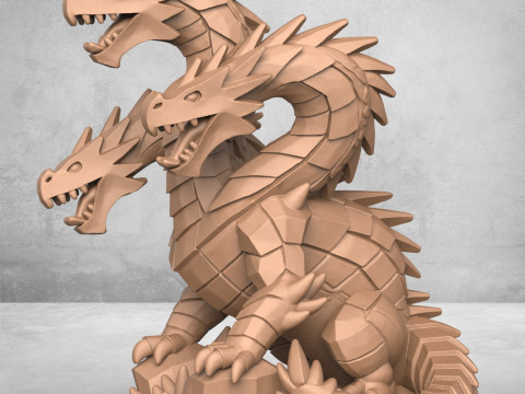 Monster Dragon Sculpture Model Cetak 3D