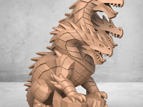 Monster Dragon Sculpture Model Cetak 3D