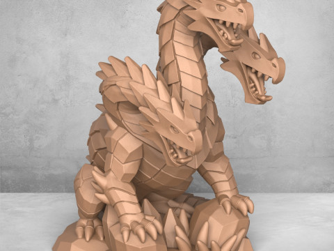 Monster Dragon Sculpture Model Cetak 3D