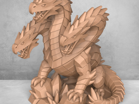 Monster Dragon Sculpture Model Cetak 3D