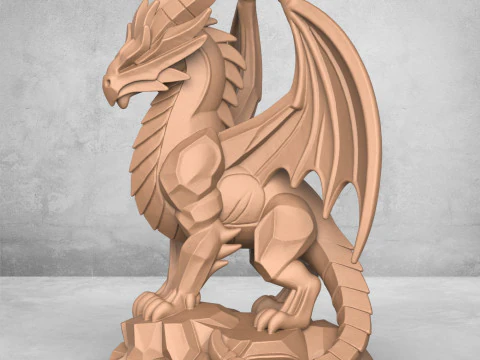 Antike Drachenstatue 3D Druckmodell
