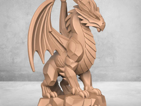 Antike Drachenstatue 3D Druckmodell