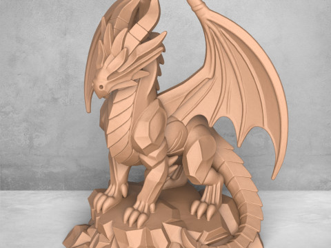 Ancient Dragon Statue 3D 打印模型