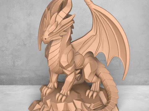 Antike Drachenstatue 3D Druckmodell
